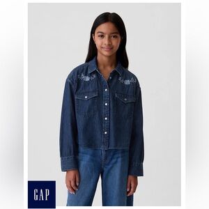 GAP Kids Oversized Denim Western Shirt